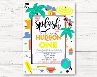 summer party invite etsy