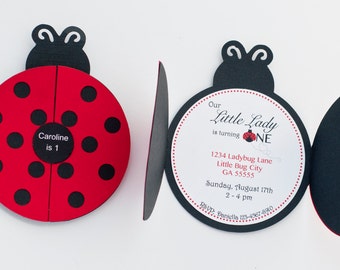 Ladybug Invitations Etsy