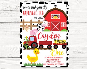 Farm Animals Birthday Party Invitations Candles And Favors