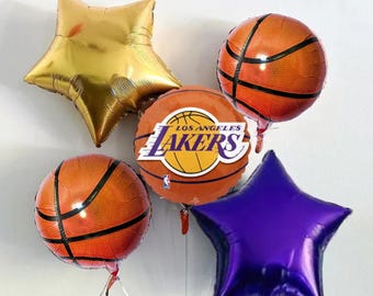 Lakers Basketball Decorations, Basketball Party, Game Day Balloons, Basketball Banquet Decorations
