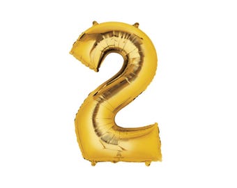 Ballon festif numéro 2 en feuille d'or (Jumbo 34 pouces)