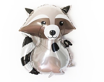 Woodland Raccoon Balloon, Woodland Party Decor, Raccoon Party Decoration, Woodland Birthday Party, Large Foil Balloon, Woodland Themed Decor