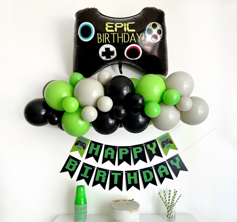 Video Game Birthday Party | Game Controller Balloons | Gamer Themed ...