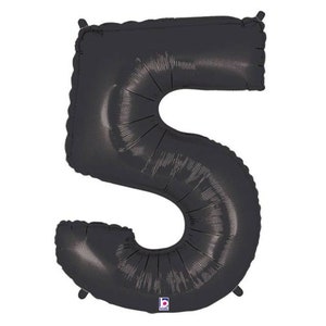 5th Birthday Balloon | Number 5 Balloon | Black Jumbo 5 Balloon | 5 Balloon | 5 Year Old Birthday Balloon | Anniversary Balloon |