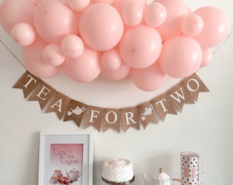 Tea Party Decorations, Light Pink Balloon Garland, Tea Party Decor, Tea Baby Shower, Mother's Day Party, Pink Balloons, 2nd Birthday