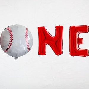 Baseball ONE Balloon Collection | Baseball Party Decor | First Birthday Balloons | Baseball Party Decor | Baseball Birthday Photo Prop |