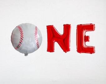 Baseball ONE-balloncollectie | Honkbalfeestdecoratie | Eerste verjaardagsballonnen | Honkbalfeestdecoratie | Honkbal verjaardag fotorekwisiet |