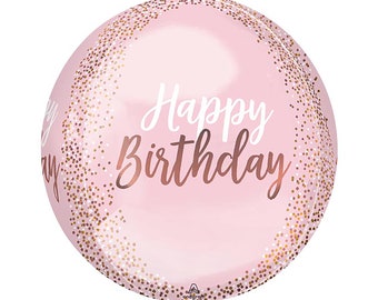 Pink Happy Birthday Balloon, Pink and Gold Themed Party Décor
