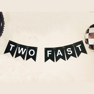 Two Fast Card Stock Banner, Two Fast Racing Birthday Party, Second Birthday Banner, Race Car Party Decorations, 2nd Birthday Party P201