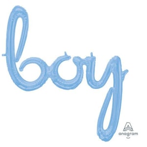 Baby Shower Balloon for a Boy | Baby Blue Boy Party Decor | Boy Script Foil Balloon | Blue Foil Mylar Balloon | Baby Shower Photo Prop