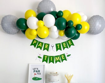 Golf Party Decorations | Par-Tee Time | Green and Yellow Balloon Garland | Golfers Party Decor | Golf Tournament Decor