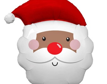 Palloncino di Natale / Palloncino di Babbo Natale afroamericano / Decorazione per festa di Natale / Decorazione per festa di Babbo Natale / Palloncini per festa di vacanza / BAL385