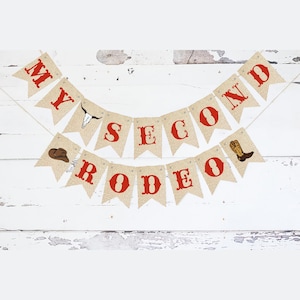 Western Second Birthday Party, Western Party Decor, My 2nd Rodeo Cardstock Banner, Cowboy Birthday Decoration, Rodeo Theme Party Sign P217
