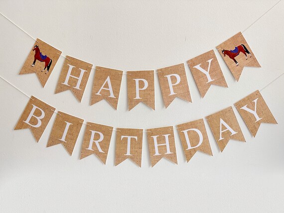 Horse Happy Birthday Banner, Birthday Party Decorations, Horse Party