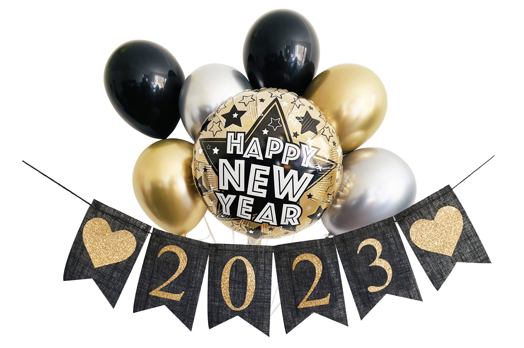 New Year Eve Decorations 2024 New Year Banner in Glitter - Etsy