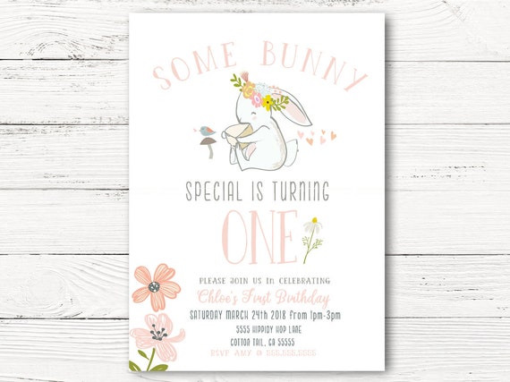 First Birthday Invitation Some Bunny Is Turning One Invitation first-birthday-invitation-some-bunny-is-turning-one-invitation