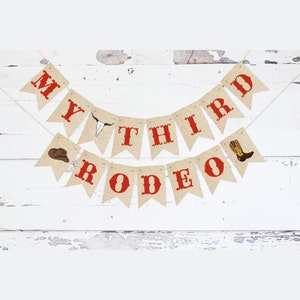 Western Third Birthday Party, Western Party Decor, My 3rd Rodeo Cardstock Banner, Cowboy Birthday Decoration, Rodeo Theme Party Sign P218