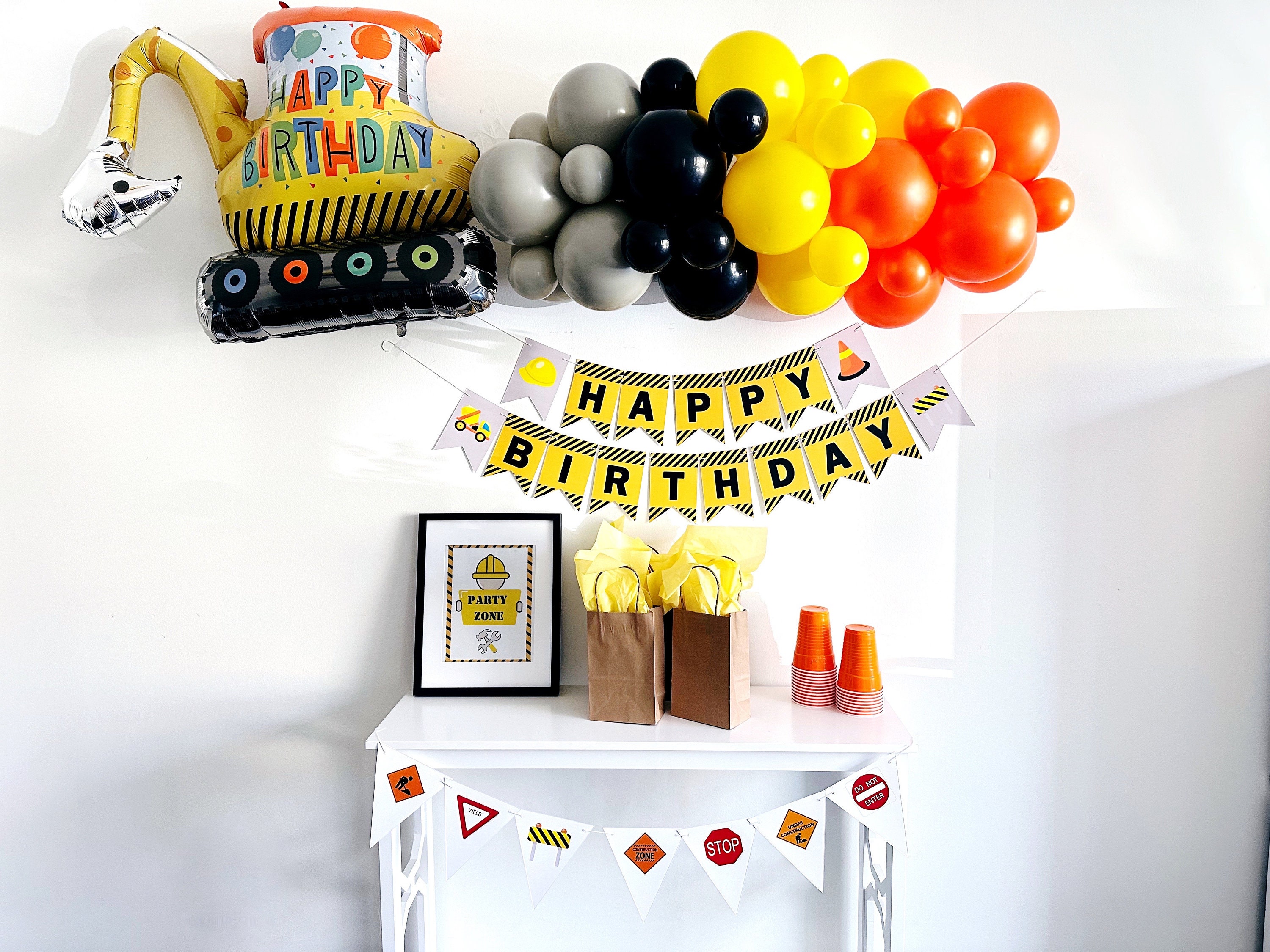 Bulldozer Palloncini, 2 Pezzi Decorazioni Bulldozer Balloon