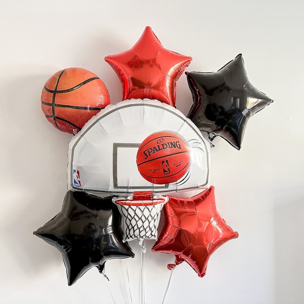 Collection de ballons de basket-ball | Décoration de fête de basket-ball | Ballon de sport | Ensemble de ballons de basket-ball | Accessoire photo d'anniversaire de basket-ball | COL343