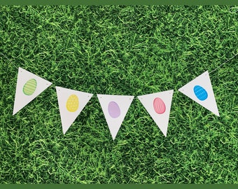 Osterei Thema Banner, Ostern Banner, Ostereiersuche Dekoration, Karten Oster Dekoration, Bunte Ostereier Banner P017