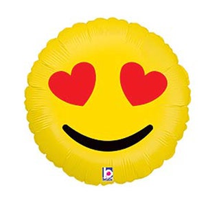 Emoji Face Balloon, Heart Eyes Emoji, Instagram Themed Party Prop - Etsy