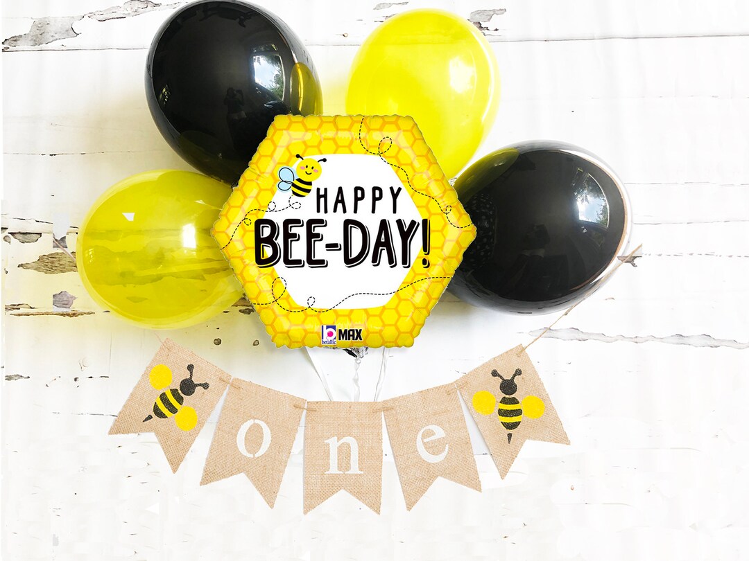 Bumble Bee First Birthday Collection Happy Bee Party Decor With ...