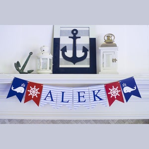 Nautical Baby Shower,  Nautical Nursery, Nautical Decor,  Nautical Banner, Nautical Party, Nautical Decoration, P010