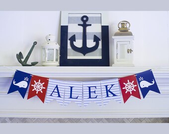 Nautical Baby Shower,  Nautical Nursery, Nautical Decor,  Nautical Banner, Nautical Party, Nautical Decoration, P010