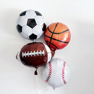 Sports Balloon Set | All-Star Party Decor | Sports Balloons |  Sports Party Decor | Soccer, Baseball, Basketball, Football Balloons |