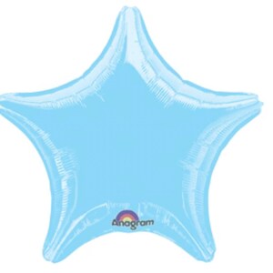Pale Blue Star Balloon | Blue Party Decor | Light Blue Foil Balloon | Pale Blue Star Mylar Balloon |