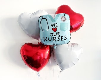 Nurses Day Balloon Set | We Love Our Nurses Party Decor | Nurse Balloons |  Nurse Appreciation Week |