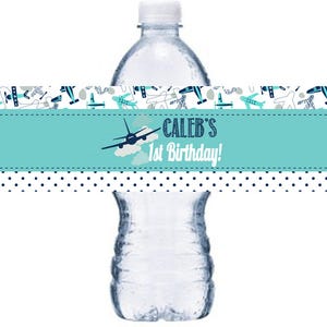 Editable Airplane Water Bottle Labels Jet Fuel Labels Boy Baby Shower Red  Airplane Adventure Travel Decor Printable Template Corjl 0011 