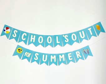 School's Out For Summer Banner, End of Year Party Decorations, Last Day of School Banner, P298
