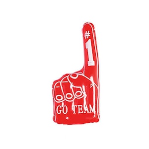 Go Team Hand Balloon 18&quot; | Football Party Decor | Touch Down Balloon | Tailgate Decor | Football Birthday Photo Prop | BAL128
