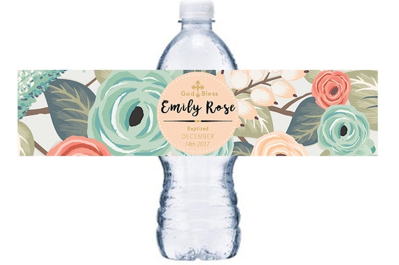 Baptism Waterproof Water Bottle Label, Baptism Bottle Wrap, Personalized Baptism Bottle Labels, Baptism Waterproof Adhesive Sticker, BL013 Il_570xn