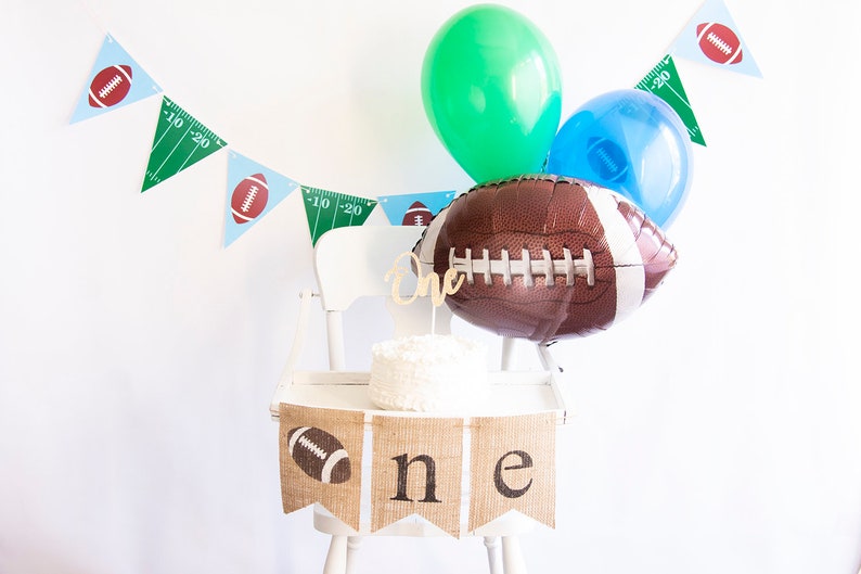 Football 1st Birthday Decor with Balloons Football 1st Birthday Decor Smash Cake Kit COL003 Football First Birthday Collection