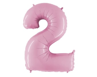 2nd Birthday Balloon, Number 2 Balloon, Light Pink Jumbo 2 Balloon, 2nd Birthday Party Balloon, Pink Party Balloon