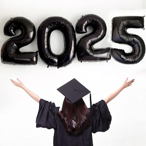 Graduation Balloons, Class of 2025 Balloons, Black Party Balloons, Graduation Picture Balloons, Congratulations Grad Decor, Grad Party