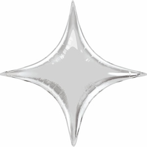 20&quot; Silver Star-Point Balloon, Star Shaped Foil Balloon, Silver Accent Balloon
