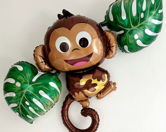 Monkey Balloon, Jungle Party Decor, Safari Party Decoration, Safari Birthday Party, Large Foil Balloon,