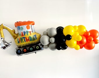 Construction Party Decorations, Excavator Balloon, Boys Birthday Party Kit, Digger Construction Party Balloons, Construction Party Balloons