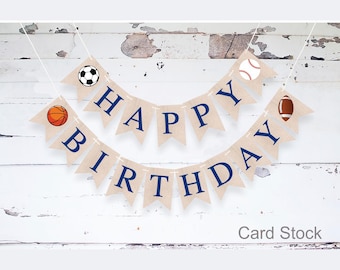 Talorine Fußball 'Happy Birthday' Banner – Blau-glitzernd, Für Sport-Party-Deko, Einfach Aufzuhängen