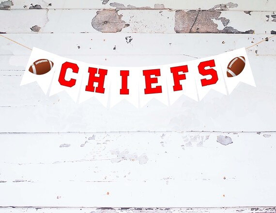 Chiefs Banner, Chiefs Decorations, Chiefs, Card Stock Banner, Football Decorations, Football Party Decor, P237 Il_570xn