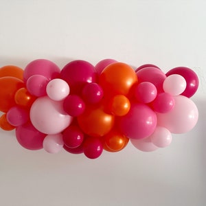Pink & Orange Balloons, Colorful Balloons, Balloon Party Kit, Pink Party Decorations, Bold Balloon Backdrop, COL470