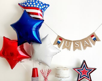 USA Star Luftballons | Volkstrauertag Ballons | Vierter Juli Ballon Bouquet | Fantastische Party Dekoration