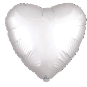Palloncino a cuore bianco satinato Luxe / Decorazioni per feste di San Valentino / Ti amo Palloncino Foil / Palloncino Mylar a forma di cuore bianco satinato Luxe