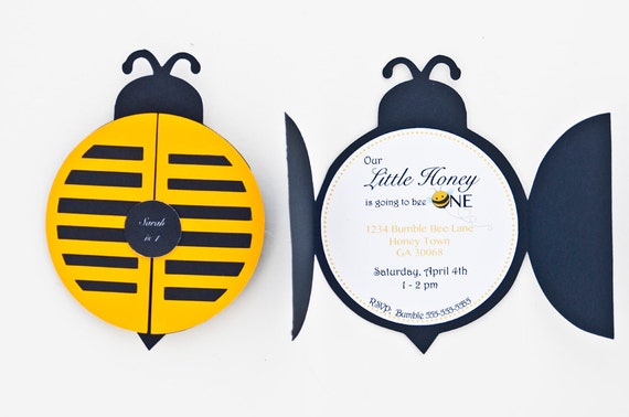 bumble bee party invitations bumble bee 1st birthday party etsy