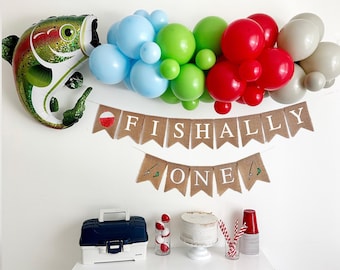 Fishing Party Balloon Kit, Bass Fish Theme, The Big One (1st Birthday)