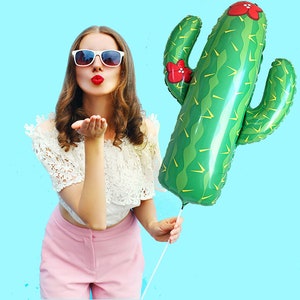 Jumbo Cactus Balloons, Cactus Party Decor, Fiesta Party, Fiesta Party Decorations, Large Cactus Foil Balloon, Cactus Themed Decor