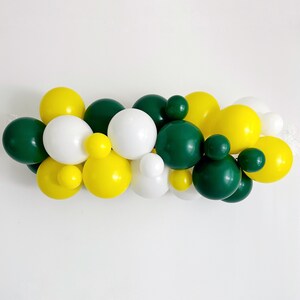 Guirnalda de globos verdes y amarillos, decoración colorida para fiestas, kit de fiesta con globos, decoraciones para fiestas verdes y amarillas